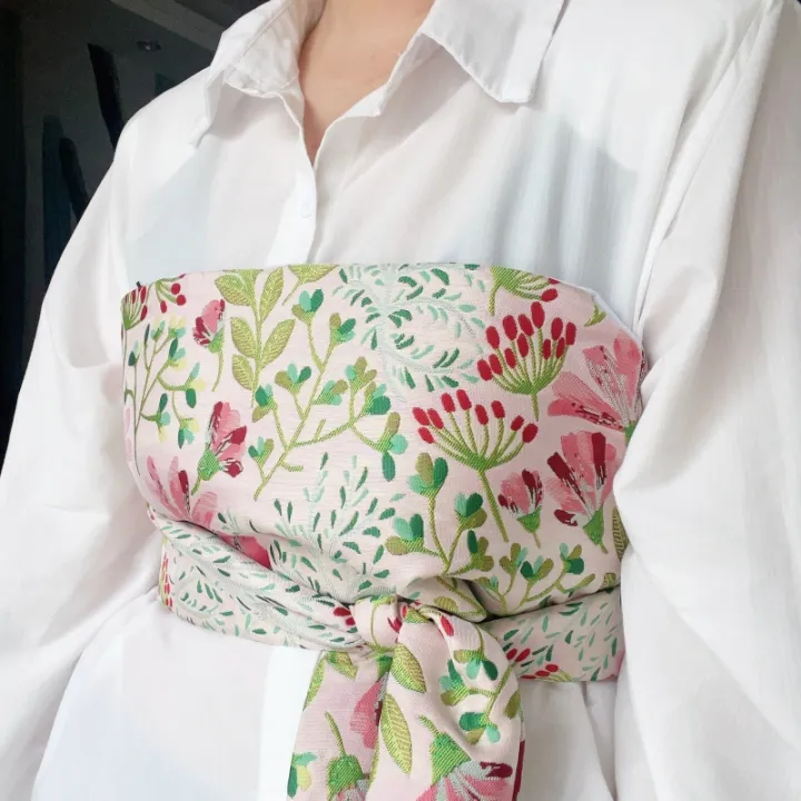 1Pc%20Japanese%20Haori%20Kimono%20Yukata%20Obi%20Belt%20Decor%20Brocade%20Jacquard%20Fabric%20Waistband%20Shirt%20Dress%20Decor%20Chest%20Wrapped%20Cummerbunds%20-%20Image%204