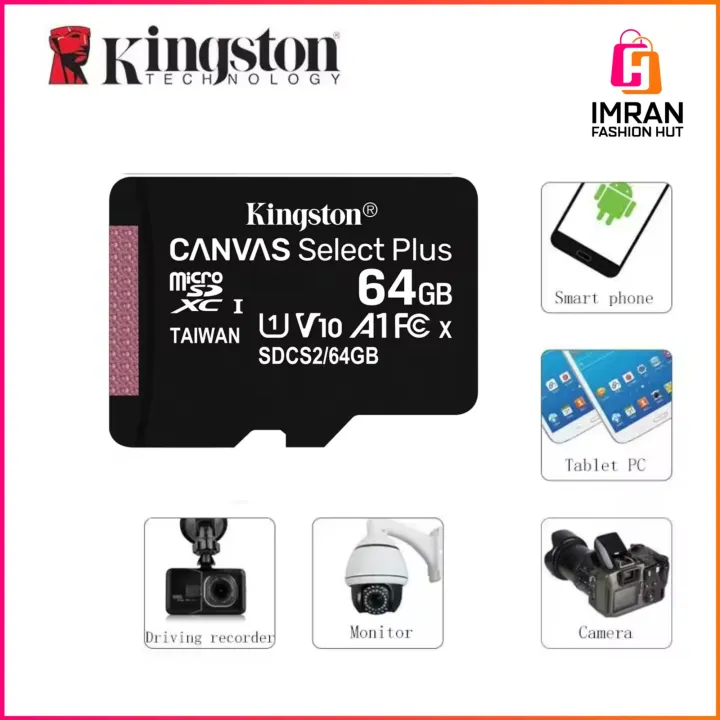 King'ston%20Canvas%20Select%20Plus%2064GB%20microSD%20Card%20Class%2010%20UHS-I%20speeds%20up%20to%20100MB/s%20with%20Adapter%20(SDCS2/64GBIN)%20-%20Image%208