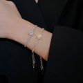 Korea Square Zircon Adjustable Bracelet for Female Simple Light Luxury Bracelets Personality Temperament Wedding Woman Jewelry. 