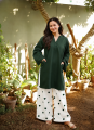 Sultan | Heart Embroidered Flapper 2PCs Dress for Women – V Neck Short Shirt with Side Pockets & Matching Trouser Casual Summer Outfit | 14th August Dress for Women & Girls. 
