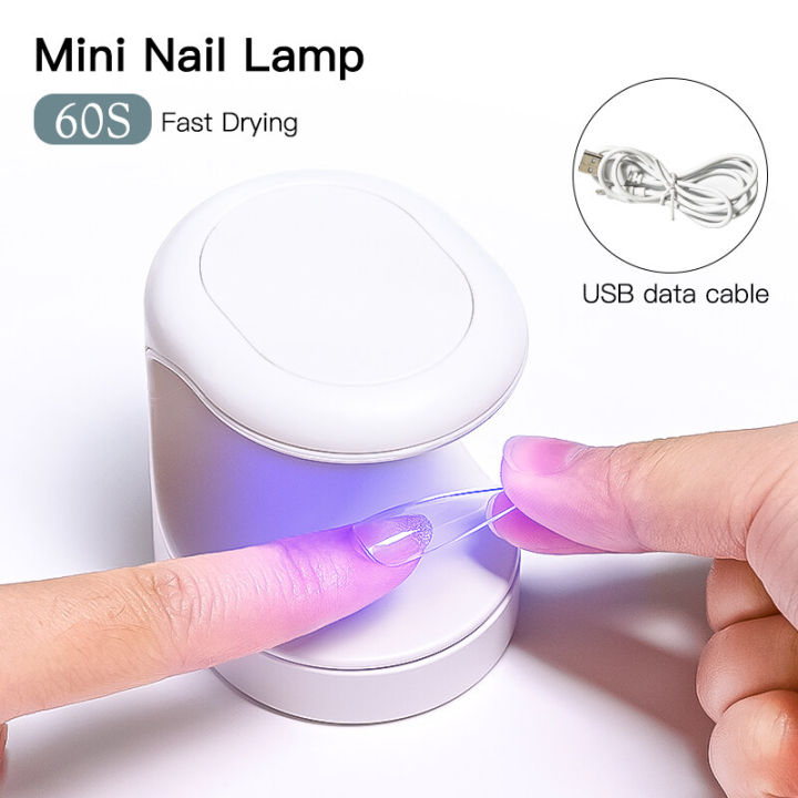 MEET ACROSS Nail Dryer MINI USB UV LED Lamp Nail Art Manicure Tools 60S Fast Drying Curing Light for Gel Polish