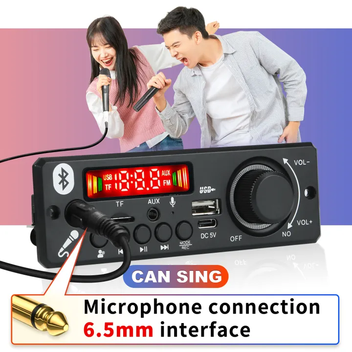 DC%205V%20Bluetooth%205.0%20DIY%20MP3%20WMA%20Decoder%20Board%206.5mm%20Microphone%20Car%20Audio%20USB%20TF%20FM%20Radio%20MP3%20Music%20Player%20with%20Remote%20Control%20-%20Image%203
