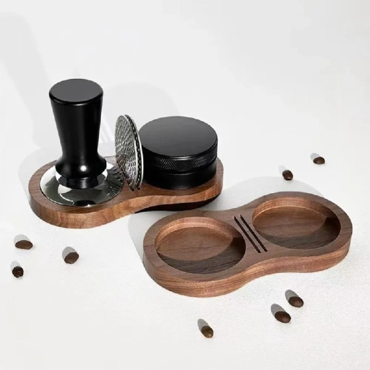 Walnut Wood Coffee Tamper Station Professional Non-Slip Bottom Coffee Tamper Storage Base Multi-functional Stable