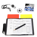 1set Red and Yellow Card Kit Football Referee Tools With Football Captain Armband Whistle CoinLeather bag Pencil Paper.