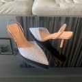 2024 Fashion Summer Women High Heels Pearl Decoration Slingback Woman Pumps Pointed Toe High Heels Sandals Elegant Woman Shoes.
