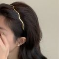 2PCS Fashionable Women's Gold Metal Wave Hairbands, Curved Headbands, Geometric Thin Headbands - Suitable for Daily Wear & Parti.