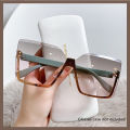 The New Half -frame Metal Sunglasses Fashion Conjoined Bodyless Cut Edge Slim Sunglasses Women's Ultraviolet Car Sunglasses 8819.