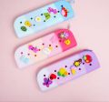 Diy Charm soft fancy silicon Magical Pencil Case for Girls and boys : Jumbo Zipper Pouch & Geometry Box – Fancy Stationery Set: Pouch  & Zipper for cute girls -With extra cartoon cute Adjustable Stickers- Girl Pencil Fun Case – unique and stylish pouch. 