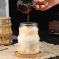 Ribbed & Round Glass Sipper with Glass Straw, Tumbler Can Lid Ribbed Square Glass Mug with Straw, Mason Jars With Cover, Mug for Fruit Juice Milk & Coffee Mug.. 