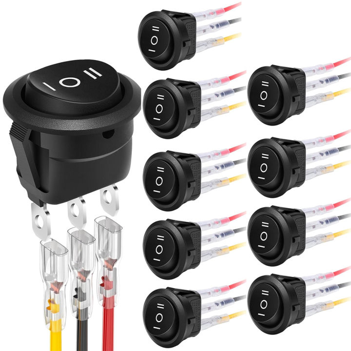 5pcs 12 Volt 3 Way Round Rocker Switch 3 Position ON/Off/ON Rocker ...