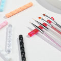 5 Grids Acrylic Clear Nail Brush Shelf Portable Mini crystal Painting Pen Rest Holder Stand Colorful UV Gel Brush Display Holder.