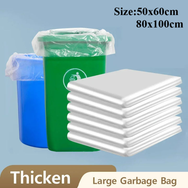 50/100PCS Extra White Large Garbage Bags, Thickened Transparent, Disposable Hotel Storage Plastic Bag for Kitchen,trash Dustbin
