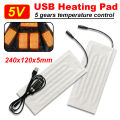 5V USB Heating Pad 24x12cm Electric Heater Pad Winter Warm Carpet Carbon Fiber Heating Film Hand Warmer For Neck Pillow Heating. 
