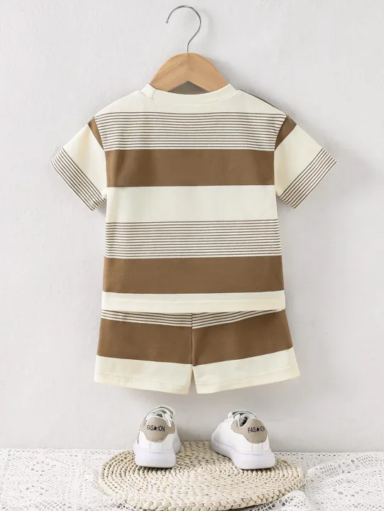 2025%20New%20Baby%20Summer%20Cool%20Breathable%20Knit%20Round%20Neck%20T-Shirt%20+%20Shorts%202-Piece%20Set%20Outfit%20for%20Boys%20Girls%20Infant%20Toddler%20Clothing%20-%20Image%202
