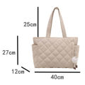 Multi Pocket Women Mailman Bag Diamond Patterned Cotton Clothing Shoulder Bag Large Capacity Tote Bag Casual Nylon Shoulder Bag. 