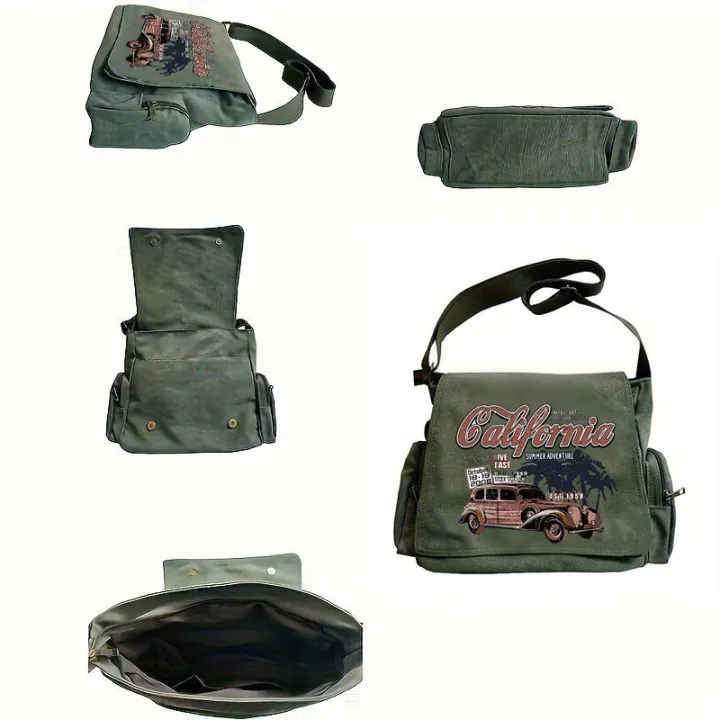 American%20Retro%20Message%20Bag%20Unisex%20Multiple%20Pockets%20Shoulder%20Bag%20Adjustable%20Shoulder%20Strap%E2%80%8C%20Canvas%20Crossbody%20Bag%20Commuting%20-%20Image%202