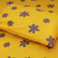 King Size Premium Bed Sheet 88" x 98" with 2 Pillow Covers | Yellow Bed Sheet with Grey Floral Print. 