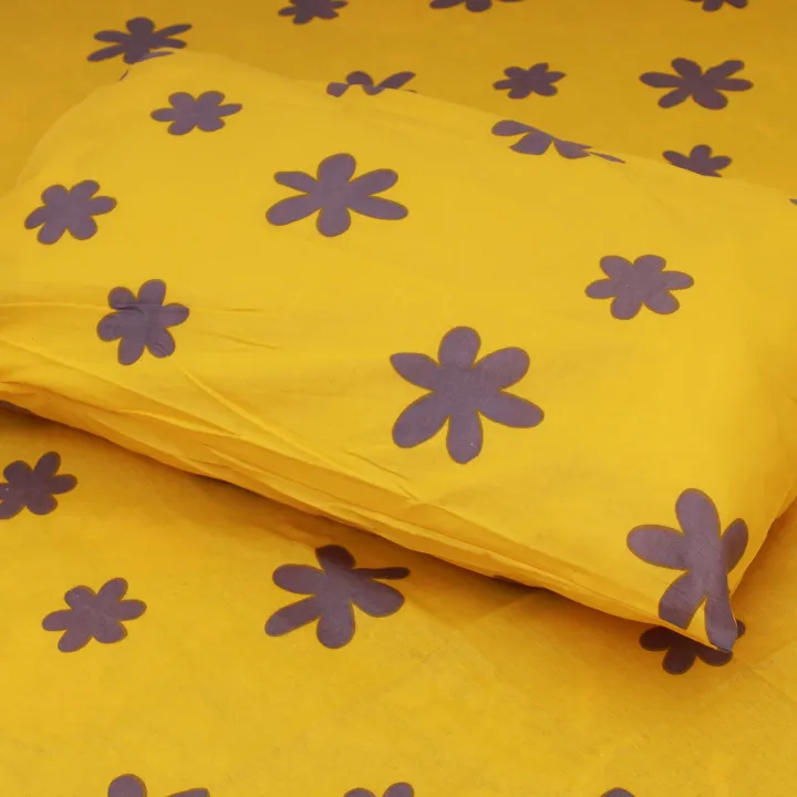 King%20Size%20Premium%20Bed%20Sheet%2088"%20x%2098"%20with%202%20Pillow%20Covers%20%7C%20Yellow%20Bed%20Sheet%20with%20Grey%20Floral%20Print%20-%20Image%208