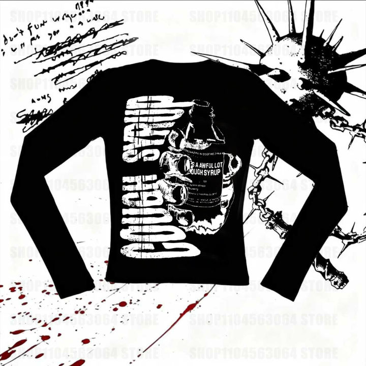 Spring%20new%20American%20spicy%20girl%20printed%20long%20sleeved%20T-shirt,%20fashionable%20and%20simple%20style,%20loose%20round%20neck%20slimming%20women's%20sty%20-%20Image%202