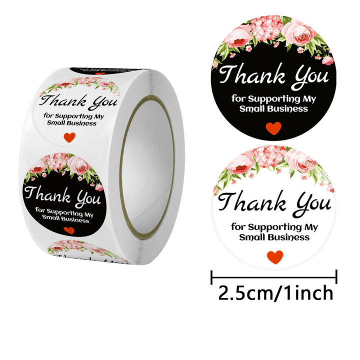 thumbnail image 2 of MANNYA 500pcs Thank You Stickers Round Seal Labels Handmade Gift Packaging Flower Bouquets Decor For Business Boutiques 2 of 9