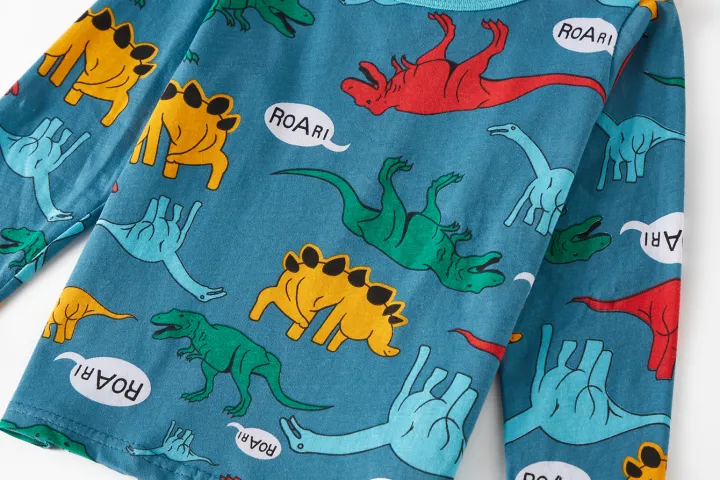 Kids%20Pajama%20Set%20100%25%20Cotton%20Soft%20Dinosaur%20Print%20Loungewear%20Long%20Sleeve%20Pjs%20Sleepwear%20for%20Toddler%20Boys%20Girls%20Age%201-8%20Years%20-%20Image%203
