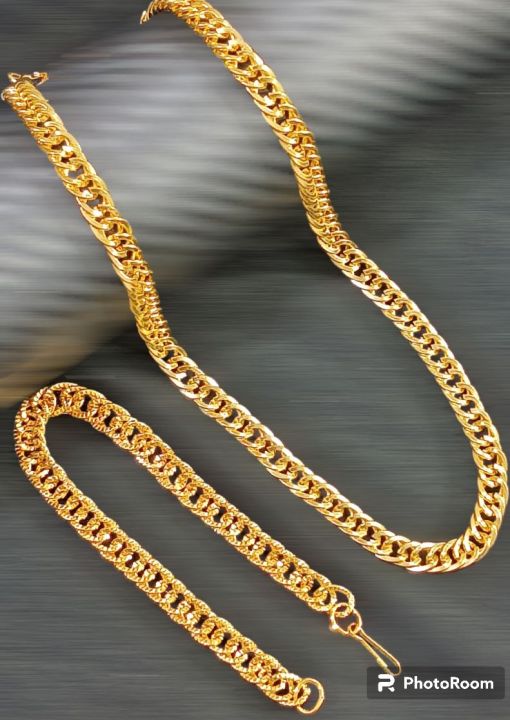 Top Fashion Combo Jewelry Set New Trend Fancy Golden  4 Layers Stainless Punk Italian  Neck Chain +Braclet For Men/Women -Top Fashion Lyxury Golden Stainless steel Itailian  Neck Chain +Golden Cuban link Chain Vraclet For Boys And Girls