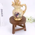 Wood Low Stools Small Round Shape Bench Plant Stand Chair Tea Table Floor Stool Flower Pot Holder Shelf Garden Ornaments. 