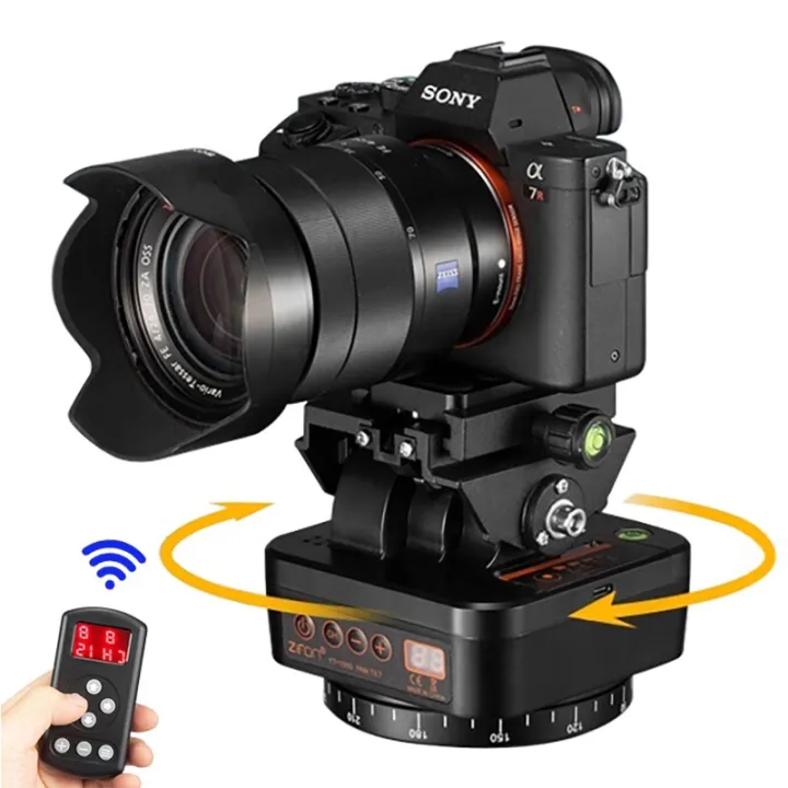 ZIFON%20YT1000%20Electronic%C2%A0Pan%20Tilt%C2%A0Head%20Panoramic%20Motorized%20Tripod%20Pan%20Tilt%C2%A0Head%C2%A0with%20Speed%20Adjustment%20for%C2%A0Camera%C2%A0and%20Smartphone%20-%20Image%204
