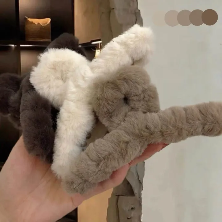 Large%20Women%20Fluffy%20Hair%20Claw%20Solid%20Color%20Faux%20Rabbit%20Fur%20Shark%20Clip%20Soft%20Warm%20Barrette%20Elegant%20Winter%20Hair%20Accessories%20-%20Image%203