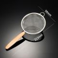 1pc 304 Stainless Steel Mesh Filter Spoon with Wooden Handle Flour Filter Spoon Household Kitchen Fried Food Filter Oil. 