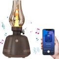 Bluetooth Speaker with LED, Bluetooth Speaker with Night Light, Portable Retro Bluetooth Audio, Powerful Bass, High Volume, Bluetooth 5.0 (Walnut Colour). 