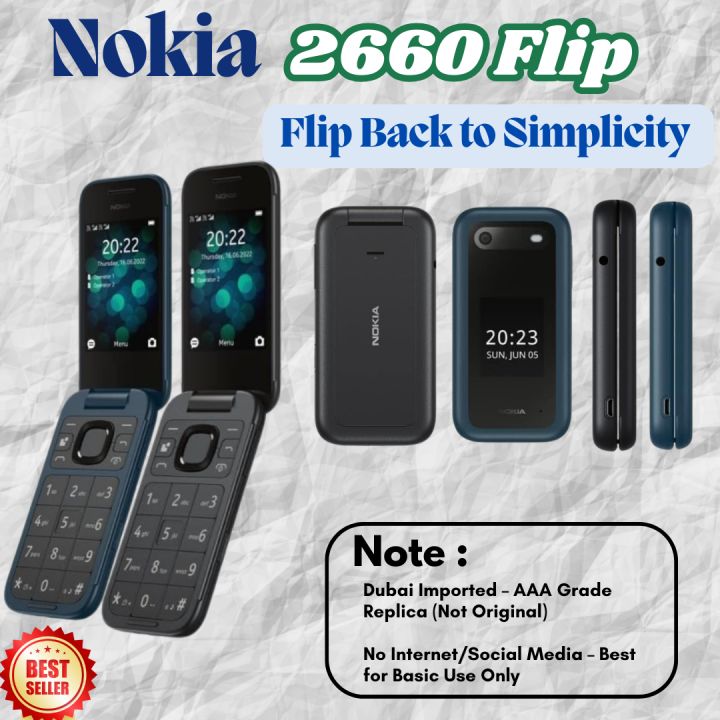 Nokia 2660 Flip – Dual SIM – Dubai Imported AAA Grade – Premium Durable Quality