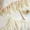 3pcs Korean style Duvet Cover Set (1*Duvet Cover + 2*Pillowcase, Without Core), Lace embroidery Bedding Set.