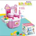 Kids pretend play pink/blue kitchen set with water circulation and dish washer toy 35*39*14 cm Kitchen Set Kids Simulation Kitchen With Water Tap Function Baby Toys With Light & Sound Red Baby Pretend Play Best Kitchen Play Gifts For Girls. 