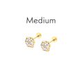 3Pairs 100% Chandi Screw/Peech Tops, Girls 3Pairs Earring Studs Set, Full EAR Earrings Set, Silver/Golden Earring Set, Boys Chandi Tops. 