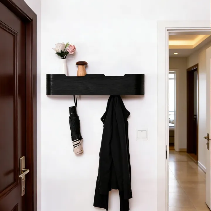 Wall-mounted%20Coat%20Rack,%20Clothes%20Hanger%20At%20The%20Entrance%20of%20The%20Living%20Room,%20Walnut%20Wall%20Coat%20Hook,%20Veneer%20Hanger%20Clothing%20Rack%20-%20Image%205
