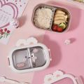 Rabbit design stainless steel lunch box for boys and girls. 