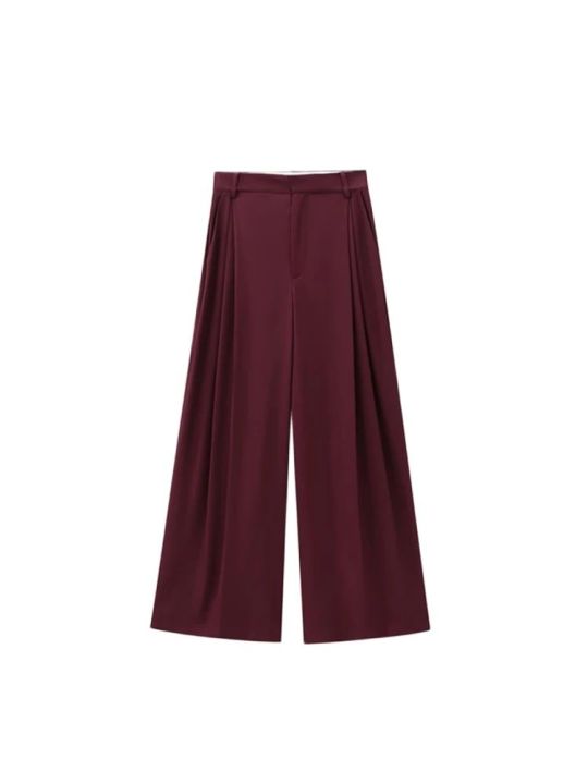 Women's%20Front%20Button%20Fitted%20Waistcoat%20and%20High%20Waist%20Pleated%20Wide%20Leg%20Pants,%20Female%20Two%20Piece%20Sets,%20Fashion%20-%20Image%205