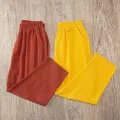 Women Summer Casual Loose Harem Elastic Waist Cotton Linen Pants Ninth Trousers. 