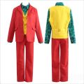 Joker Cosplay Costume Set - Joaquin Phoenix Arthur Fleck Clown Red Dipped Outfit with Green Wig - Personalized Uniform Ensemble.