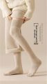 2 Pairs Knee High Socks for Women Winter Thick Warm Fleece Lined Over Knee Stockings Long Socks. 