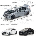 1:32 M4 320I Simulation Car Model Toys Metal Diecast Doors Opened Sound Light Pull Back  Tires Ornament Vehicles for Kids. 