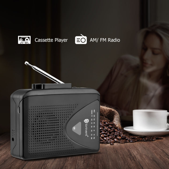 TONIVENT%20TON009%20Portable%20Cassette%20Player%20AM/%20FM%20Radio%20Auto%20Stop%20Mini%20Stereo%20Tape%20Player%203.5mm%20Earphone%20Jack%20Adjustable%20Volume%20-%20Image%205