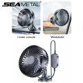 SEAMETAL Suction Cup Car Fan 360° Rotatable USB Interface Low Noise 3-Speed ​​Control Powerful Cooling Fan for Car Home Office. 