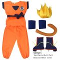 Halloween Adult Kids Suits Son Goku Gui Carnival Anime Cosplay Holiday Costumes Tail Wrister Wig Blue Gold Children Dress Up.