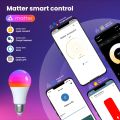 MOES Tuya Matter WiFi Smart E27 LED Bulb Dimmable 16 Million RGB Colors Candle Lamp Voice Control Works with Alexa  Home. 