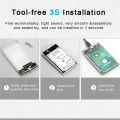 USB 3.0 HDD Enclosure 2.5inch SATA SSD Hard Drive Case with 5Gbps Transfer Speed Mobile External Housing Harddisk Boxs Cable. 