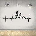 1 pc mountain bike heartbeat Wall Sticker Self Adhesive Vinyl Waterproof Wall Art Decal For Kids Rooms Diy Home Decoration. 