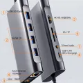 11-in-1 4K USB C 3.0 HUB Type C to HDMI-compatible USB 3.0 Adapter Type C HUB Dock PD 87W USB C Splitter for MacBook Pro Air. 