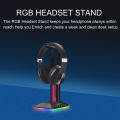 RGB Headphone Stand with Type C 2 USB Ports 3.5mm Audio for All Headsets Gamers Gaming PC Desktop Earphone Accessories Holder. 